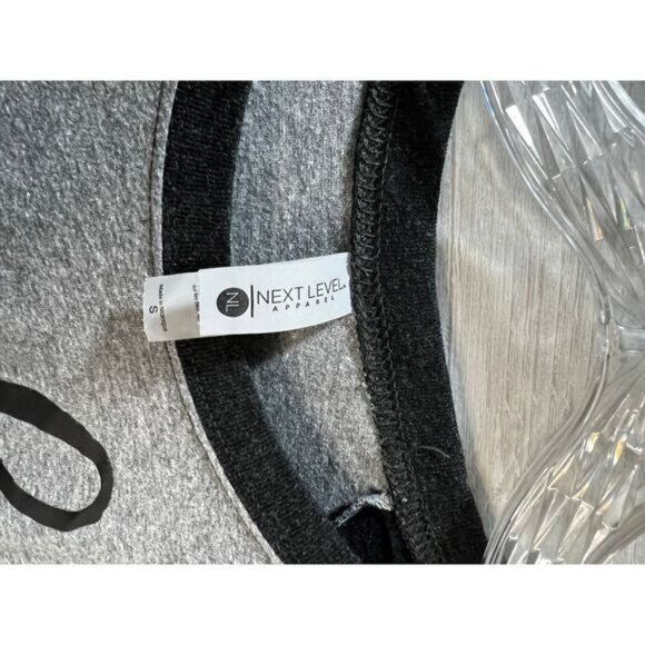 Lucky Charm Raglan Shirt Gray & Black With Glitter Shamrock Small Next Level App - Picture 5 of 5